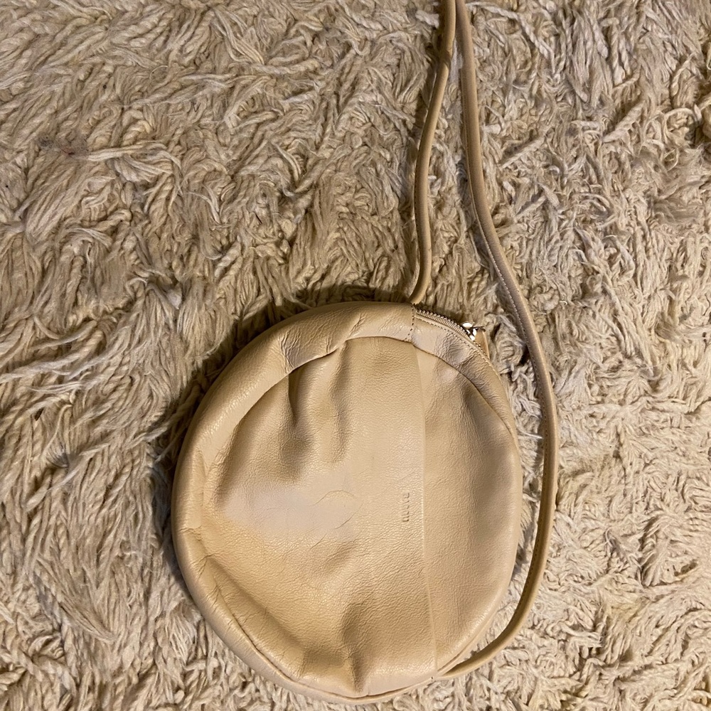 Baggu leather circular bag. Never used.